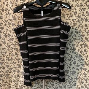 Calvin Klein Black and White Striped Blouse